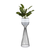 Metalna saksija za cveće LOFT 68x20 cm crna/bela