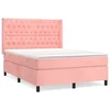 Vidaxl Box spring postelja z vzmetnico roza 140x190 cm žamet