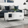 Greatstore Klubska mizica bela 90x50x40 inženirski les