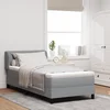 vidaXL Box Spring Postelja z Blazino Svetlo Siva 90x190 cm Tkanina