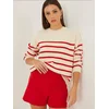 Bianco Lucci Pulover Pullover bež/rdeča