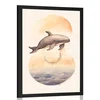 Plakat zasanjani kit ob sončnem zahodu - 40x60 white