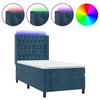 Vidaxl Box spring postelja z vzmetnico LED temno modra 100x200cm žamet