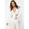 Trendyol White Crop Woven Blouse