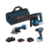 Bosch Akumulatorski set GSR 18V-45 + Bosch GWS 18V-8 + Bosch GBH 18V-22; 18V; 1x4,0 Ah + 1x2,0Ah 0615A50061