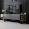 Hanah Home TV Komoda Gold Line, 180x48x30 cm, Antracit-Zlatne boje