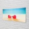 tulup.si Slika na steklu Morska srce 125x50 cm 2 obešalnika