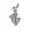 shumee Plišasta igrača Doudou Bunny, dvostranska bombažna in Minky - mini zvezdice sivo-bele barve