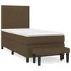 Vidaxl Box spring postelja z vzmetnico temno rjava 100x200 cm blago