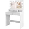 Homestar Toaletna mizica z LED ogledalom 80x40x135 cm bela