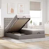 vidaXL Otomanski posteljni okvir z vzmetnicami taupe 180x200 cm blago