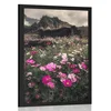 Plakat travnik cvetočih cvetlic - 40x60 white