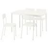 VIHALS/VIHALS Miza in 4 stoli, bela/bela, 84/120x74 cm