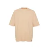 Trendyol Limited Edition Beige Oversize 100% Cotton Labeled Textured Basic Thick T-Shirt