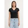 Kratka majica Calvin Klein Jeans ženska, črna barva, LV047C910G