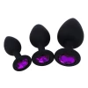 SuperLove Jewel Silicone Butt Plugs Training Kit Black-Purple