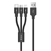 DEVIA Kabl USB Kintone Tube Cable 3u1 2A 1.2M/ crna