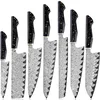 Set damaškovih kuhinjskih noževa KU-38065 - Crna KP38065