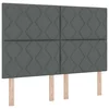 Vidaxl LED Box Spring Postelja Temno siva 160 x 200 cm blago