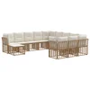 Set vanjskih sofa 12 pcs Prirodna i krema bijela Poliester