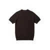 Kleidermafia Majica Slim Fit Knit T-shirt - Dark Brown temno rjava