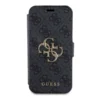 Maska Guess Bk Pu leather 4G Metal Logo za iPhone 15 siva