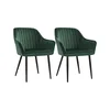 Songmics Set 2 jedilnih stolov 625x60x85 cm zeleni oblazinjeni