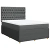 Vidaxl Box spring postelja z vzmetnico temno siva 140x200 cm blago
