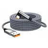shumee Jekleno siv USB-A/USB-C 90° kotni kabel 8 m (8 metrov) 6A