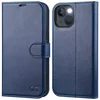 OCASE preklopni ovitek z RFID zaščito za iPhone 13 – temno modra