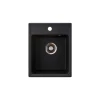Metalac X Granit Quadro 40 Usadna kvarcna sudopera sa sifonom, Crna, O 90, 400x500 mm
