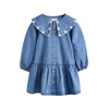Next Obleka moder denim / bela