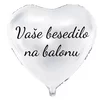 Personal Balon iz folije z besedilom - Belo srce 61 cm