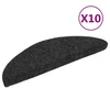 Vidaxl Preproge za stopnice samolepilne 10 kosov 56x17x3 cm črne polkrožne