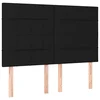 Vidaxl Vzglavje postelje črno 144x5x118/128 cm blago