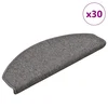 Vidaxl Stopniščne preproge 30 kosov 65x24x4 cm temno sive polkrožne velike