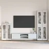 vidaXL Komplet TV omaric s predalom s polico Bela Konstruiran les