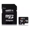 Micro SD Card 64GB ADDLink Class 10 + adapter UHS1