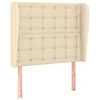Vidaxl Vzglavje z ušesi krem 103x23x118/128 cm blago