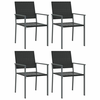 Vrtne stolice 4 kom crne 54 x 62,5 x 89 cm od poliratana