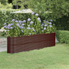 vidaXL Visoka greda iz prašno premazanega jekla 260x40x68 cm rjava