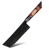 Damaskovski kuhinjski nož EN-37393 - Nakiri / Crvena / Smeđa KP37393