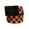 Check And Solid Canvas Belt 2-Pack Black/Orange