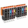 toner123 Komplet Canon 2×PGI-520BK + 8×CLI-521 (BKCMY) /Canon PIXMA iP3600,iP4600,iP4700, MP540,MP550,MP560,MP620,MP630,MP640, MP980,MP990,MX860,MX870 kompatibilne kartuše (10) - 2×BK, 2×foto BK, 2×C, 2×M, 2×Y