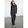 Trendyol Anthracite Button Detailed Knitwear Bottom-Top Set
