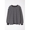 Trendyol Black-White Oversize/Wide Cut Soft Textured Sweatshirt