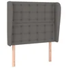 Vidaxl Vzglavje z ušesi sivo 93x23x118/128 cm umetno usnje