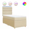 vidaXL vidaXL Box spring postelja z vzmetnico krem 100x200 cm blago, (21307790)