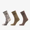 Nogavice adidas Tie Dye Crew Socks 3 Pairs Carbon/ Focus Olive/ Shadow Olive S