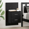 Wall-mounted noćni ormarić 2 pcs Crni hrast 48,5 x 32,5 x 80 cm